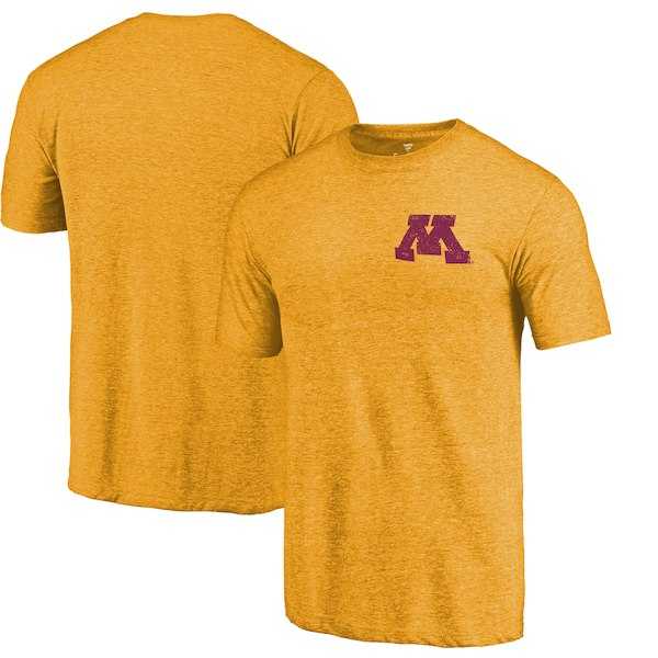 Minnesota Golden Gophers Fanatics Branded Gold Primary Logo Left Chest Distressed Tri Blend T-Shirt,We sell and wholesale Minnesota Golden Gophers Fanatics Branded Gold Primary Logo Left Chest Distressed Tri Blend T-Shirt on line form chian!